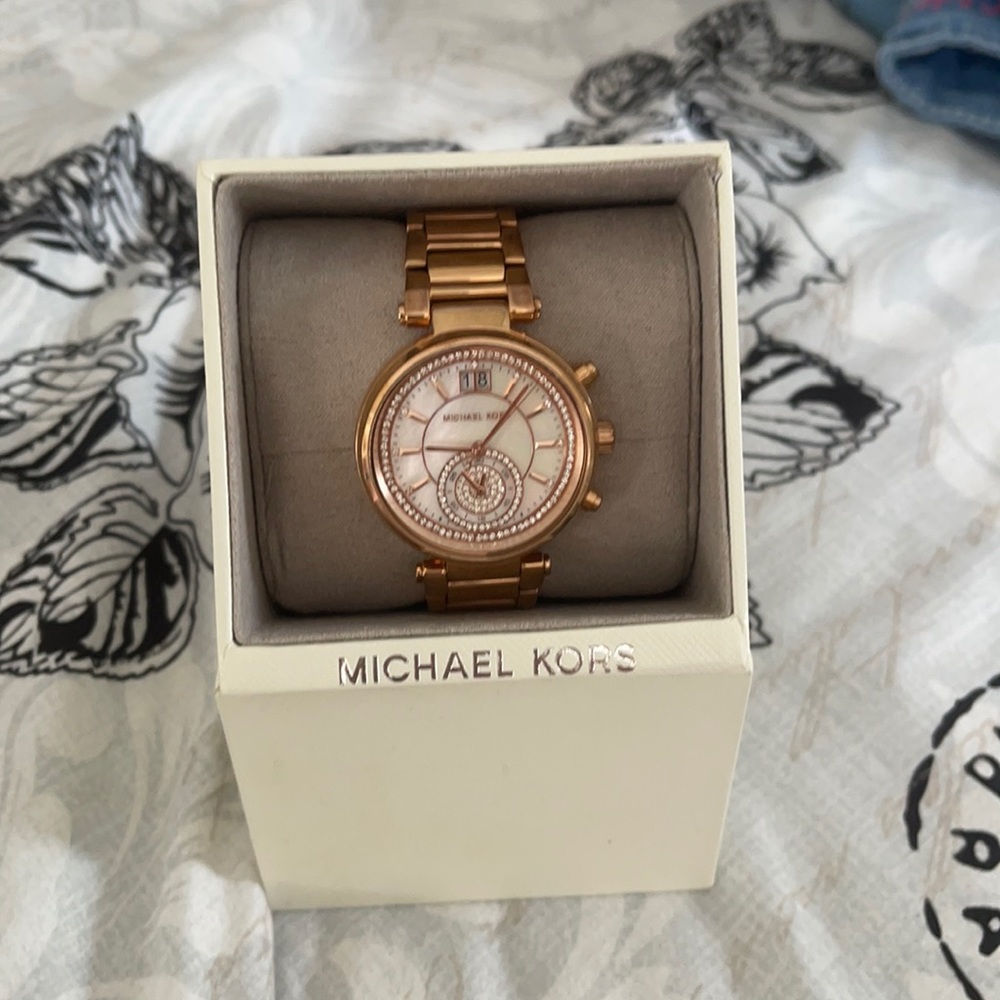 MK watch rose gold